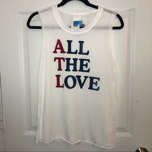 All The Love ATL Muscle Tank Red White Blue Small